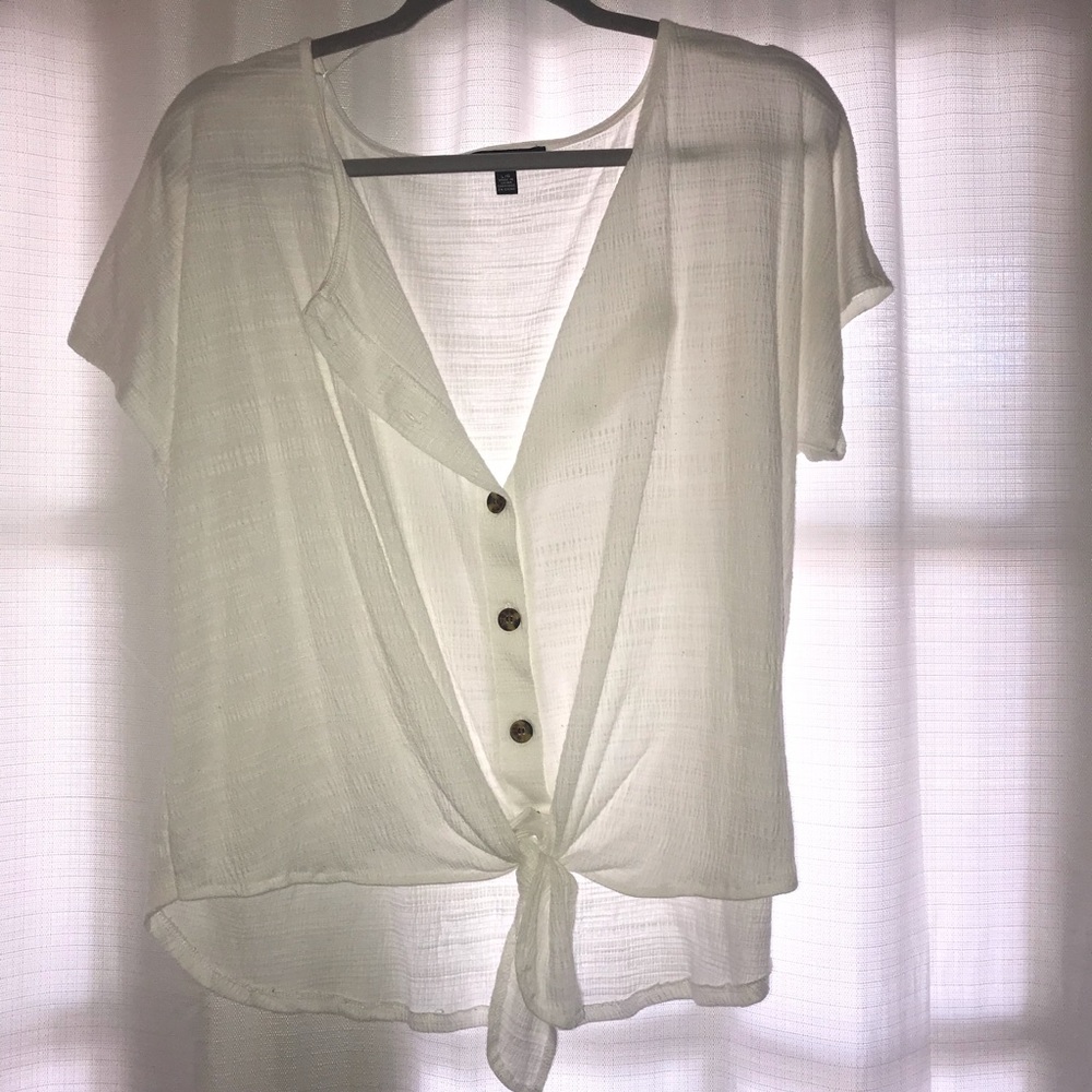 White tie front top
